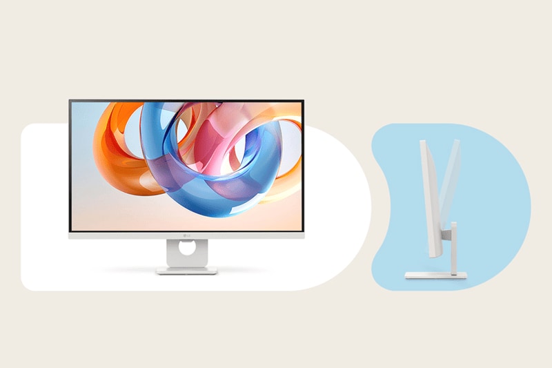 LG 27U731SA-W 4K smart monitor on a desk
