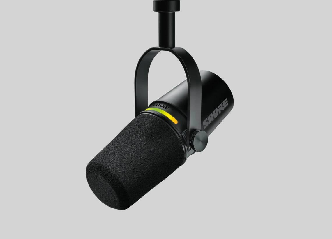 Shure MV7+ podcast microphone in black