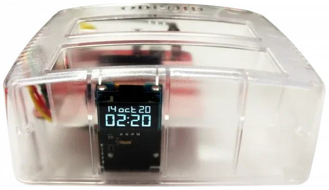 ODROID-HC4 two-bay NAS board in its clear case