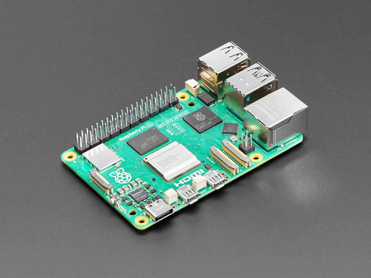 Raspberry Pi 5 board, top view